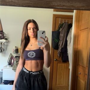 Black Graphic Crop Top